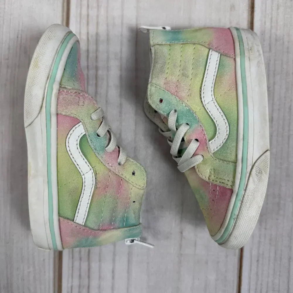 Vans Sk8 Hi Zip Tie‎ Dye Pastel High Top Sneakers Shoes 8C